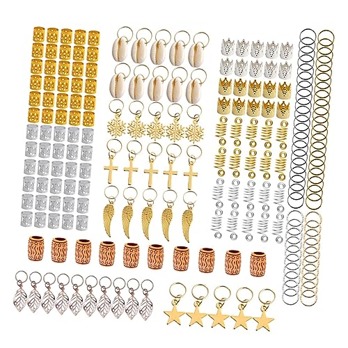 WOFASHPURET 210stücke Dreadlocks Haarschmuck Aus Metall Mit Muschelverzierung Dekorative Haarspangen Für Verschiedene Frisuren Leicht Zu Handhaben Für Festivals Und Partys von WOFASHPURET