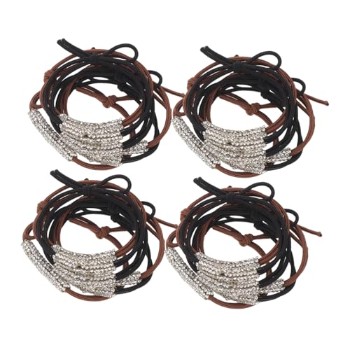 WOFASHPURET 24 Stück Teiliges Elastische Haargummis mit Funkelnden Strasssteinen Dehnbar und Langlebig Geeignet für Zopf und Dutt Haarbänder für Frauen und Mädchen bei Hochzeiten Partys und von WOFASHPURET
