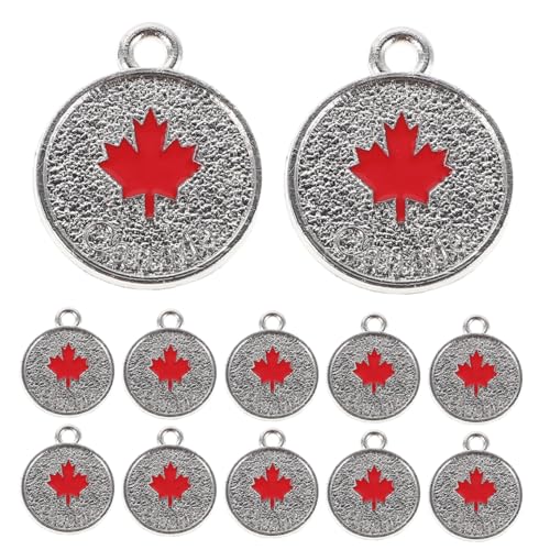 WOFASHPURET 25stücke Ahornblatt Anhänger Aus Legierung Mit Flagge Für Schlüsselanhänger Und Handtaschen Zum Basteln Von Armbändern Und Halsketten Vielseitige Patriotische von WOFASHPURET