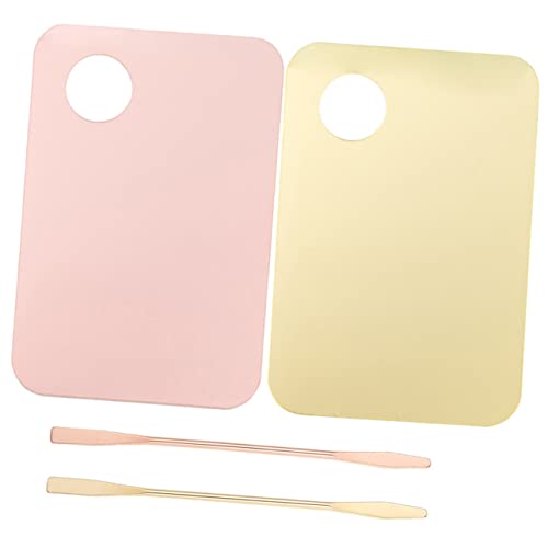 WOFASHPURET 2Satz Acryl Makeup Mischplatte Mit Spatel Professionelle Kosmetik Mischplatte Für Foundation Lippenstift Und Lidschatten Tragbar Und Transparent Für Makeup Anfänger von WOFASHPURET