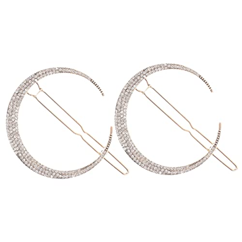 WOFASHPURET 2St Mond Haars pange haarschmuck Haarspangen für Damen stern haarspangen Mond Haarteil silberne Haarspange Blitzanzug Mondclip Haarnadel hängen einstellen schmücken von WOFASHPURET