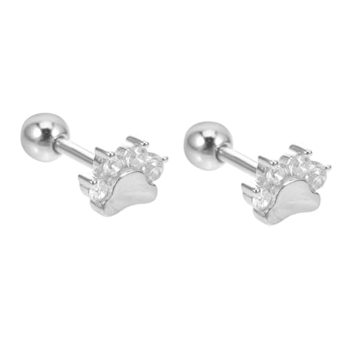 WOFASHPURET 2St Pfotenabdruck Ohrringe Ohrstecker mit Hundepfote Ohrringe zur Hochzeit Geschenke hypoallergene Ohrringe Frauen Hundepfote Ohrringe Ohrstecker für Damen Modellieren Schmuck S925 von WOFASHPURET