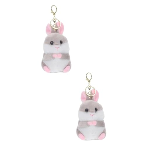 WOFASHPURET 2St Plüsch-Hamster-Anhänger Hamster-Plüschtier Weiches Hamsterspielzeug Schlüsselanhänger Hamster plüschtier Geldbörse Charme Taschenanhänger für Handtaschen Wagen Ornament Puppe von WOFASHPURET