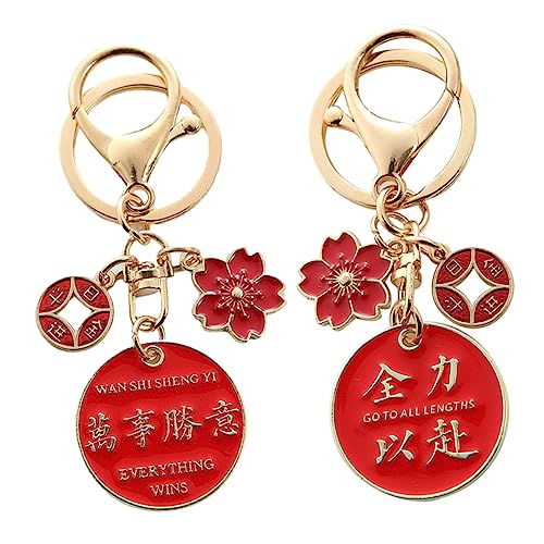 WOFASHPURET Schlüsselanhänger mit Chinesischen Wünschen Wort-schlüsselanhänger Robustes Zinklegierungsmaterial von WOFASHPURET