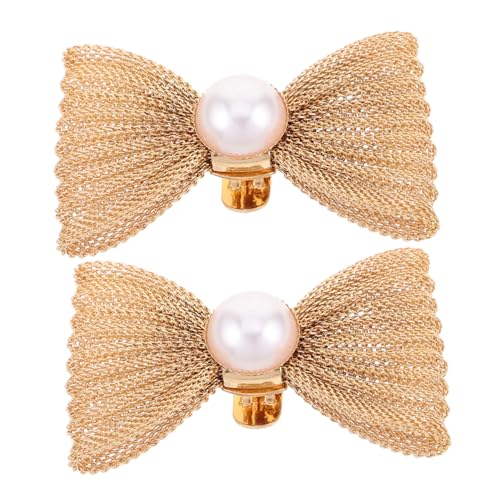 WOFASHPURET 2 Stücke Abnehmbare Perlen Bowknot Schuhclips für Damen High Heel Zubehör mit Schleife Schuhschmuckclips für Hochzeitsfeiern Selbstgemacht Dekoration von WOFASHPURET