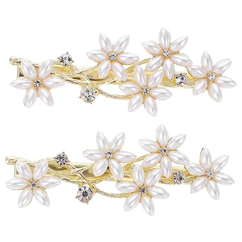 WOFASHPURET 2stücke Perlen Haarnadeln Mit Perlen Haar Zubehör Haarnadeln Für Mädchen Kopfschmuck Blumen Haarspange Haarspange Für Braut Haarschmuck von WOFASHPURET