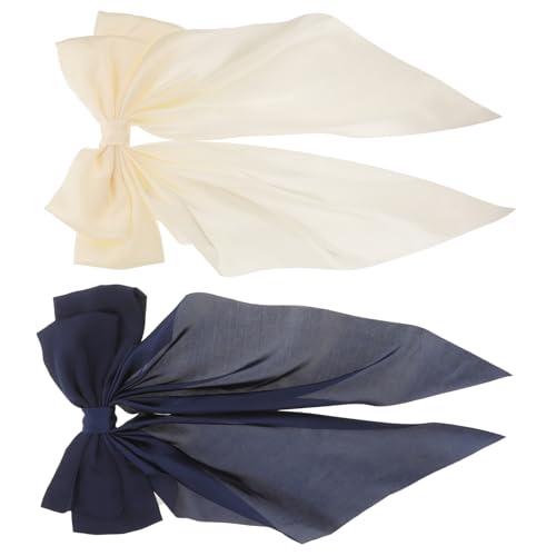 WOFASHPURET 2 Stück Große Bogen Haarspangen mit Schleife Haarschmuck für Damen und Teenager Leichtes Seidenband Accessoire für Hochzeiten und Partys von WOFASHPURET