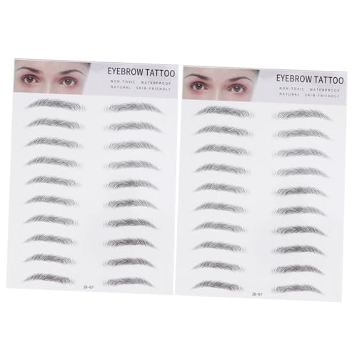 WOFASHPURET 2stücke Imitation Augenbrauen Aufkleber Und Einfach Anzuwenden Für Männer Und Frauen Temporäre Augenbrauen Tattoos Für Volles Natürliches Aussehen Schwarz von WOFASHPURET