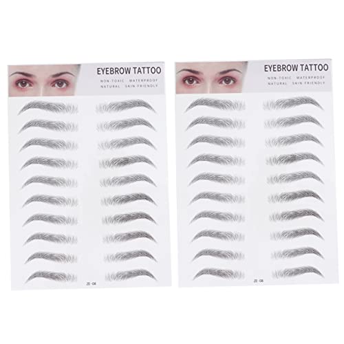 WOFASHPURET 2stücke Augenbrauen-imitation Aus Echthaar Künstliche Augenbrauen-transferaufkleber Schwarz Augenbrauen-schablonen Für Männer Und Frauen Haarähnliche Augenbrauen-tool von WOFASHPURET