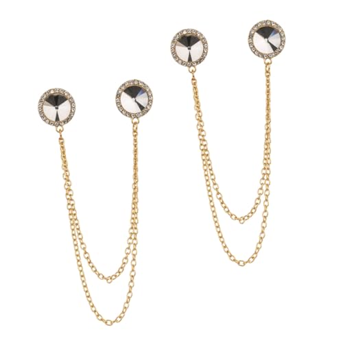 WOFASHPURET 2Stücke Pullover Kettenklemmen für Damen Schmuckvolle Cardigan Kleidungsclips zur Taillendekoration Bekleidungsverzierung für Anlässe Hochzeiten von WOFASHPURET