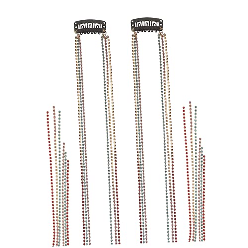 WOFASHPURET 2Stücke Teiliges Haarketten für Damen Haarklemmen für Zöpfe Modisches Haarzubehör Buntem Design für Festivals Reisen von WOFASHPURET