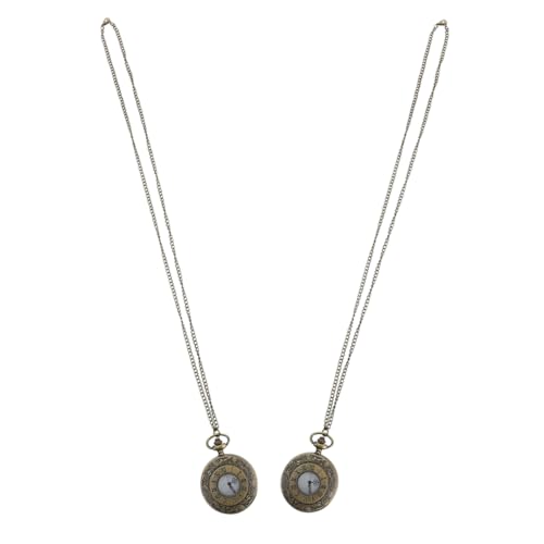 WOFASHPURET 2stücke Vintage-taschenuhr Mit Römischen Ziffern Und Quarzwerk Steampunk-hängeuhr Für Herren Und Frauen Tragbare Retro-Uhr Mit Kette Für Täglichen Gebrauch von WOFASHPURET