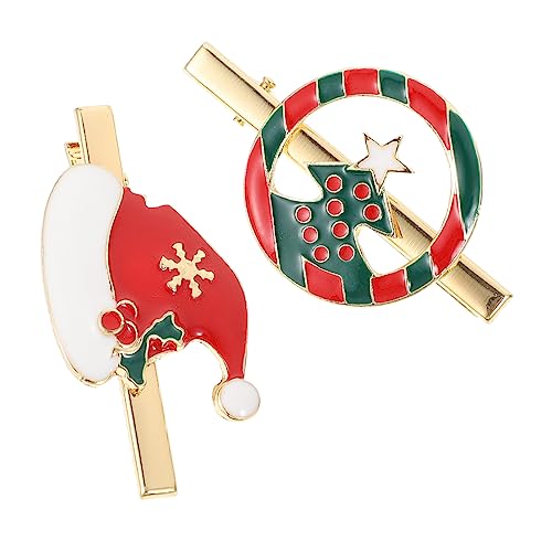 WOFASHPURET 2stücke Weihnachts Haarschmuck Legierung Haarklammern Mit Festlichen Motiven Für Damen Für Weihnachten Und Partys Und Langlebig von WOFASHPURET