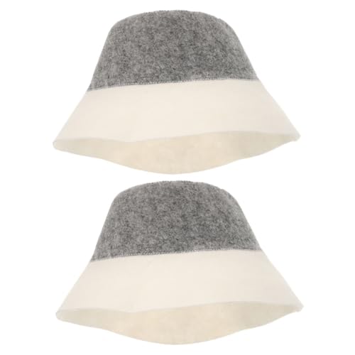 WOFASHPURET 2stücke Wollsaunahut Für Damen Und Herren Isolierter Fischerhut Bequem Und Langlebig Für Sauna Reisen Und Schwimmbad Stylische Badekappe Und Sauna Zubehör von WOFASHPURET
