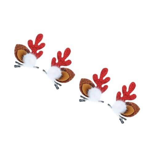 WOFASHPURET 2paare Weihnachtliche Haarspange Mit Rentiergeweih-design Teiliges Süßer Haarschmuck Für Damen Ergänzung Für Weihnachtsfeiern Und Festliche Anlässe von WOFASHPURET