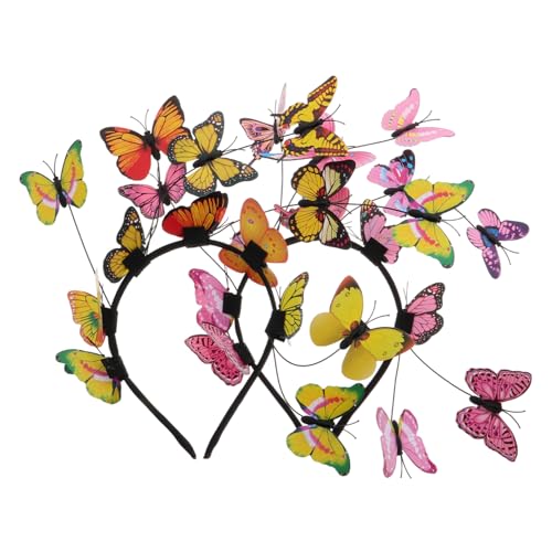 WOFASHPURET 2stücke Schmetterling Haarbänder Für Frauen Bunte Party-stirnbänder Für Hochzeiten Karneval Und Fotoshootings Langlebig Und Stilvoll von WOFASHPURET