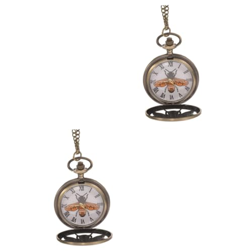 WOFASHPURET 2St alte Taschenuhr taschenuhren für Damen quarzuhr Damen Halsband Uhrengehäuse für Herren Halskette mit Uhrenanhänger Herren Taschenuhr Anschauen schmücken Melisse Schmuck Mann von WOFASHPURET