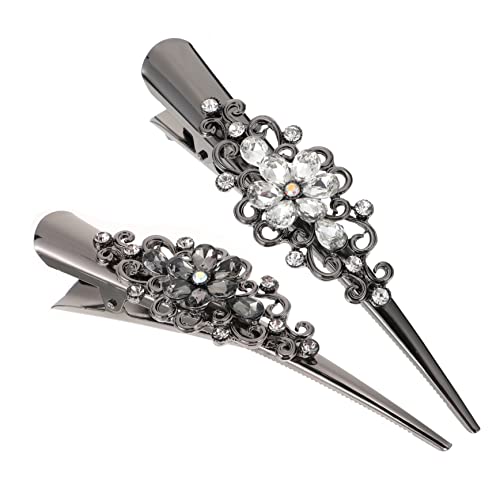 WOFASHPURET 2st Hornclip Aus Strass Haarschmuck Für Damen Alligator Haarspangen Haarspange Haarspangen Mit Strass Hübsches Haar Clips Empfindlich Legierung Braut Sicherungsclip von WOFASHPURET