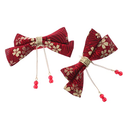 WOFASHPURET 2stücke Chinesische Junge Mädchen Haarspangen Mit Schleifen Design Haarschmuck Für Feste Partys Und Alltag Farbenfrohe Accessoires Für Mädchen von WOFASHPURET