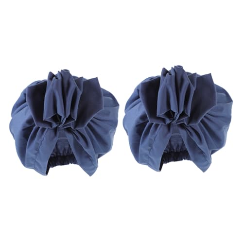 WOFASHPURET 2stücke Damen Turban Mit Blumenmuster Stylische Haarkappe Für Lockiges Und Dickes Haar Weiche Und Bequeme Kopfwickel Für Verschiedene Anlässe Für Modebewusste von WOFASHPURET