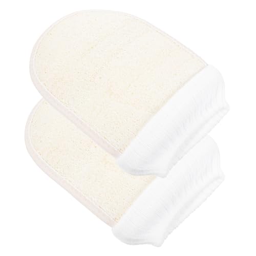 WOFASHPURET 2stücke Loufa Peeling Handschuh Für Körperpeeling Bad Peeling Handschuhe Zum Abtragen Abgestorbener Hautzellen Tiefenreinigungs Handschuhe Für Männer Und Frauen von WOFASHPURET