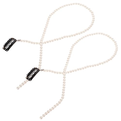WOFASHPURET 2stücke Perlen Haarkette Haarflechtkette Haarschmuck Für Zöpfe Haaraccessoires Für Mädchen Haarschmuck Für Frauenzöpfe Perlenhaarkette Für Zöpfe von WOFASHPURET