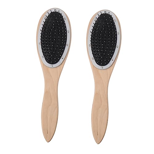 WOFASHPURET 2stücke Kamm Holz Paddle-haarbürste Mit Edelstahl Draht Borsten Zum Entwirren Für Nassem Und Trockenem Haar Für Frauen Männer von WOFASHPURET