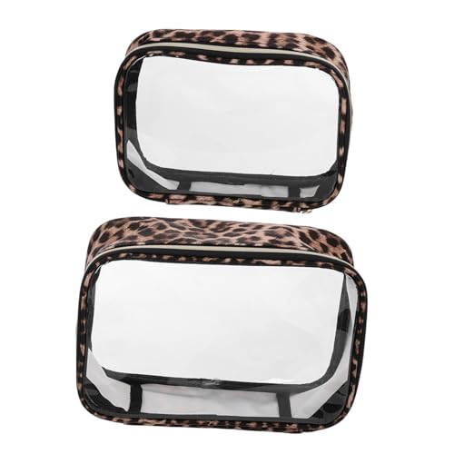 WOFASHPURET 2stücke Kosmetiktasche Mit Leopardenmuster Transparente Kulturbeutel Make-up-Organizer Für Damen Tragbar Geeignet Für Reisen Camping Und Geschäftsreisen von WOFASHPURET