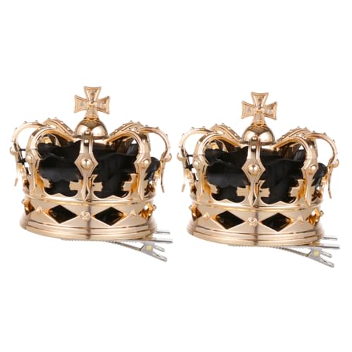 WOFASHPURET 2stücke Königliche Mittelalterliche Krone Mädchenkronen Haarspange Mädchen Haarnadel Mädchenkronen Haarnadel Mädchen Geburtstagskrone Haar Accessoires Kopfschmuck Party von WOFASHPURET