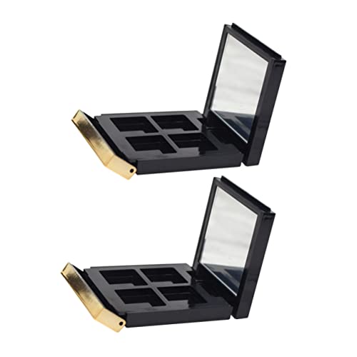 WOFASHPURET 2stücke Leere Augen Make-up Box Mit Goldenen Rändern Praktische Tragbare Kosmetik Aufbewahrung Für Lidschatten Und Make-up Für Und Täglichen Gebrauch von WOFASHPURET