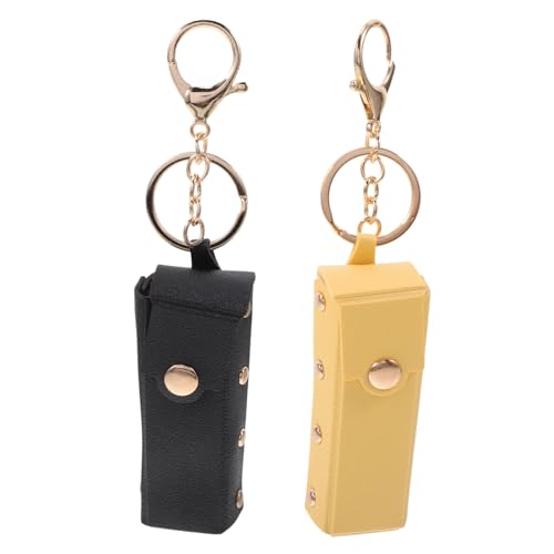 WOFASHPURET 2stücke Lippenstift Schlüsselanhänger Kosmetik Organizer Für Handtasche Praktischer Und Kompakter Lippenstift Halter Aus Kunstleder Für Reisen Und Alltag von WOFASHPURET
