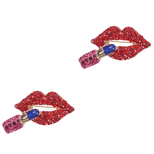 WOFASHPURET 2stücke Lippenstift Brosche Für Funkelnde Anstecknadel Für Kleidung Für Partys Hochzeiten Und Besondere Anlässe Für Schals Und von WOFASHPURET