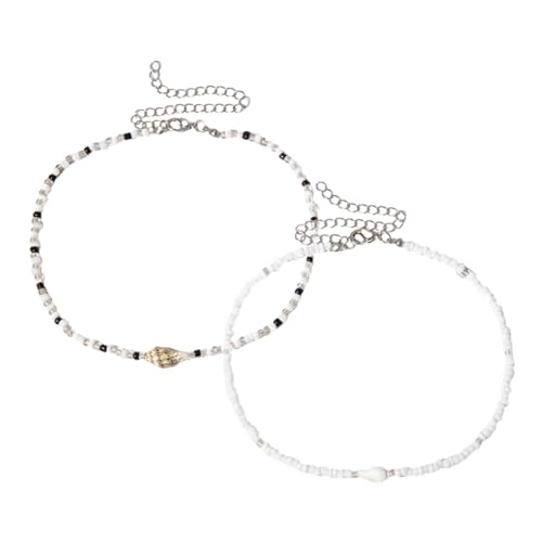 WOFASHPURET 2stücke Muschel Halskette Mit Perlen Strand Für Damen Einfachheit Urlaubs Schmuck Sommerschmuck Verstellbar WOFASHPURET 2stücke Muschel Halskette Mit Perlen Strand Für Damen Einfachheit Urlaubs Schmuck Sommerschmuck Verstellbar von WOFASHPURET