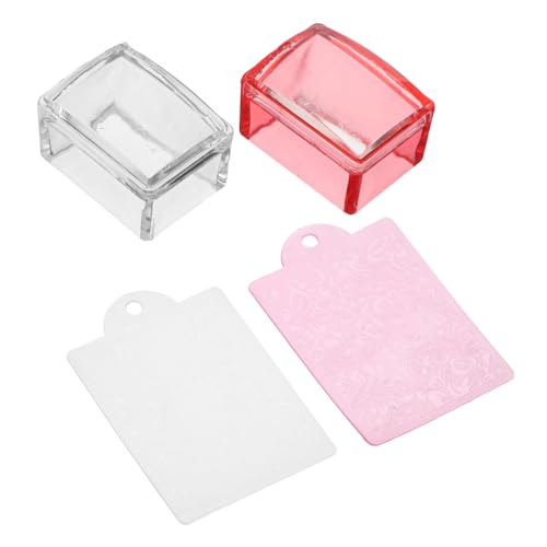 WOFASHPURET 2stücke Stempelset Für Nagelkunst Transparenter Nagelstempel Mit Maniküre-kunststempel French-nagelstempel Für Diy-maniküre-werkzeug Nagelstempelplatte Für Nail-art-stempel von WOFASHPURET