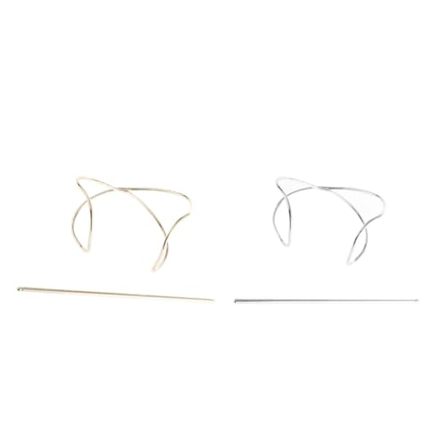 WOFASHPURET 2stücke Stilvolle Haarschmuck Frauen Vintage Haar Cuff Bun Cage Stabil Und Sicher Für Hochsteckfrisuren Für Besondere Anlässe Und Alltagslooks in Gold Und Silber von WOFASHPURET