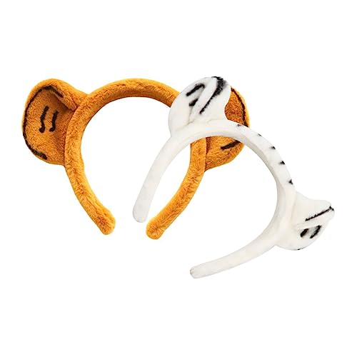 WOFASHPURET 2stücke Tiger Ohren Haarbänder Aus Hochwertigem Plüschmaterial Stirnband Kopfschmuck Für Partys Kostüme Und Fotoshootings von WOFASHPURET