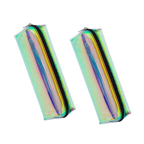 WOFASHPURET 2stücke Tragbare wasserdichte PVC Kosmetiktasche Und Stiftetui Chic Farbdesign Für Make-up Und Schreibwaren Leicht Und Handlich Für Unterwegs von WOFASHPURET