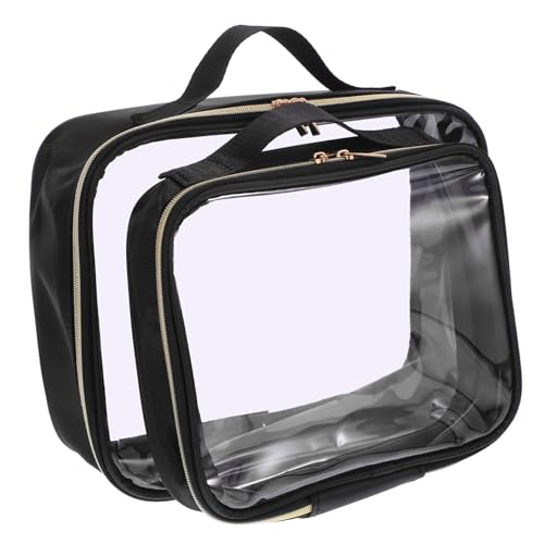 WOFASHPURET 2stücke Transparente Make-up-Taschen wasserdichte Tragbare Kosmetiktasche Für Reisen Große Kapazität Für Toilettenartikel Und Make-up Für Damen Und Herren von WOFASHPURET