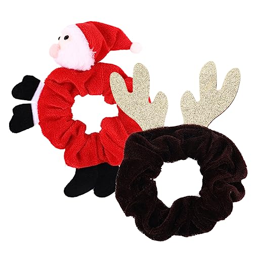 WOFASHPURET 2stücke Weihnachts-haargummis Aus Elastischem Mit Niedlichem Design Weihnachtsmann Geweih Stylische Scrunchies Für Damen Haaraccessoires Für Festtage WOFASHPURET 2stücke Weihnachts-haargummis Aus Elastischem Mit Niedlichem Design Weihnachtsmann Geweih Stylische Scrunchies Für Damen Haaraccessoires Für Festtage von WOFASHPURET