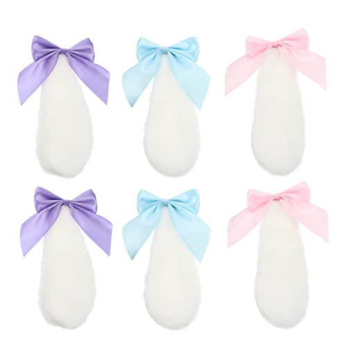 WOFASHPURET 3paare Cartoon-haarspange Aus Plüsch Kaninchen-ohren-design Mit Bowknot Haarnadeln Für Cosplay Schlicht Und Stilvoll Angenehm Zu Tragen Und Vielseitig Einsetzbar von WOFASHPURET