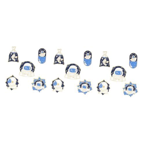 WOFASHPURET 3 Sätze Brosche Astronaut Anstecknadeln Zum Tag Der Unabhängigkeit Anstecknadeln Für Rucksäcke Brustnadelverzierung Cartoon-tier-pin Rucksack-stifte Blue Legierung 5 Stücke * 3 von WOFASHPURET