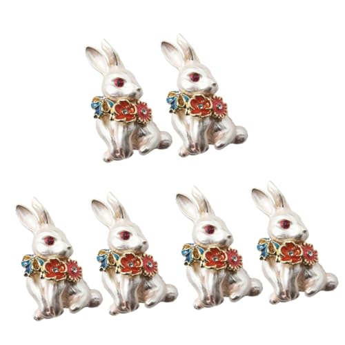 WOFASHPURET 3 Sätze Brosche Schmuck Hasenstift Kaninchen Zubehör Liebenswert Cartoon-tier-pin Jahr Der Hasennadel Hasen Reversnadel Cartoon-broschen Metall 2 Stück * 3 von WOFASHPURET