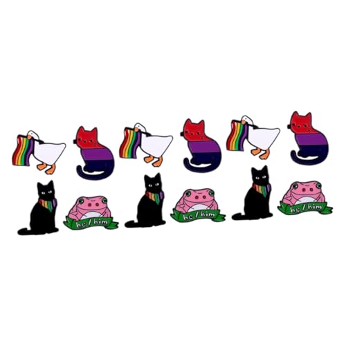WOFASHPURET 12stücke Tier Broschen Aus Emaille Lustige Cartoon-anstecknadeln Für Kleidung Hüte Und Rucksäcke Dekorative Accessoires Für Frauen Und Mädchen Leicht Und Langlebig Für Feste von WOFASHPURET