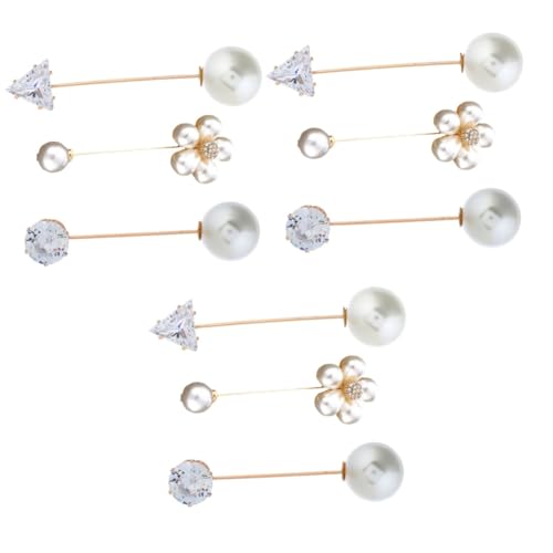 WOFASHPURET 3 Sätze Perlenbrosche Broschen Retro Pullunder Damen Seidenschalschnalle All-match Brustnadel Kleidernadel Brosche Schmuck Modische Anstecknadel Legierung 2 Stücke * 3 von WOFASHPURET