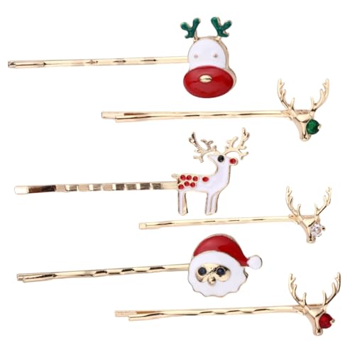 WOFASHPURET 3 Satz Weihnachts Haarspangen mit Rentier und Schneemann Legierung Haarklammern für Damen Festliche Party Haar Deko Einzigartige Weihnachtsaccessoires Vielseitig für Alltag und von WOFASHPURET