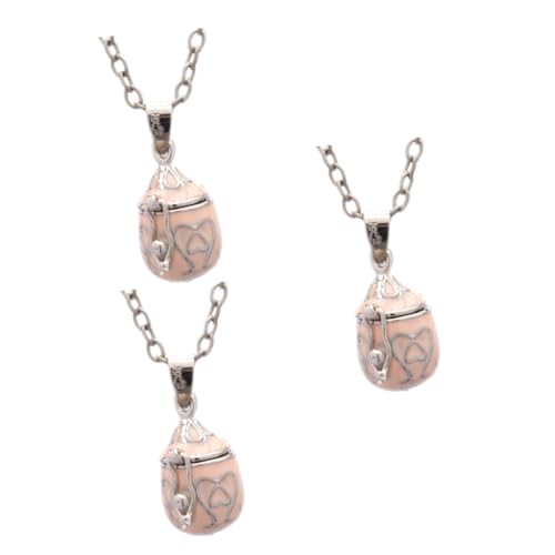 WOFASHPURET 3 Stk Asche Halskette Herrenhalsketten Medaillons Urnenanhänger Für Haustiere Urne Anhänger Wunsch-anhängerkette Edelstahlschmuck Anhänger Kette Vati Zubehör Messing Rosa Kupfer von WOFASHPURET