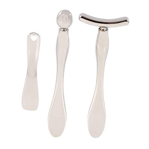 WOFASHPURET 3 Stück Augencreme Massage Stäbchen Metall Löffel für Gesichtspflege Augenmaske Hautcreme und Kosmetik Fördert die Aufnahme von Augencreme Augenringe und Unebene Hauttöne von WOFASHPURET