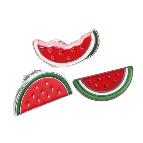 WOFASHPURET 3 Stück Cardigan-Clips Wassermelonennadeln Früchte Wassermelonenzubehör Wassermelonen-Anstecknadel Schalclips für Damen Brosche mit Wassermelone Zinklegierung rot von WOFASHPURET