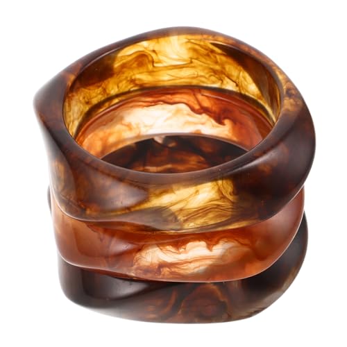 WOFASHPURET 3stücke Unregelmäßiges Harzarmband Vintage-manschette Harzwickelarmband Geometrische Armreifen Klobiger Schmuck Für Damen Unregelmäßige Harzarmreifen Armreife Für Urlaub von WOFASHPURET