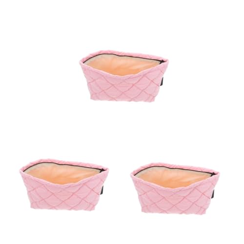 WOFASHPURET 3 Stück Gesteppte Kosmetiktasche mit Geprägtem Muster Moderner Langlebiger Makeup-Organizer mit Großem Fassungsvermögen und Fächern Stilvoller Tragbarer Kulturbeutel für Damen und von WOFASHPURET